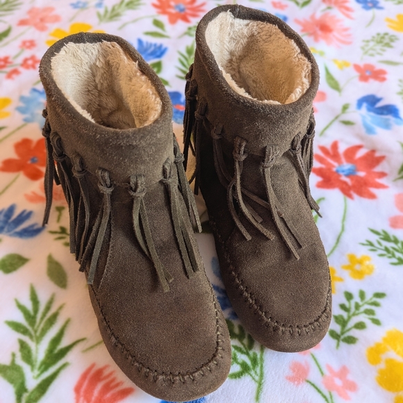 Lucky Brand Armin Suede Fringe Booties (8) - Picture 1 of 10